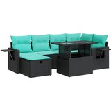  7-dijelni set vrtnih sofa poliratan i bagrem s jastucima sivi | shoptok.hr