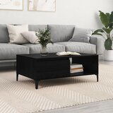 vidaXL Klubska miza Črni hrast 90 x 60 x 35 cm Konstruiran les Cene