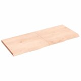 vidaXL Zidna polica 120x50x(2-4) cm neobrađena masivna hrastovina Cijene