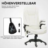  Ergonomska uredska stolica s funkcijom masaže 68 x 72 x 110–120 cm krem ​​bijela | shoptok.hr
