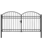  Vrata za ogradu ASSEN dvostruka vrata s lučnim vrhom čelik 300x175 cm | shoptok.hr