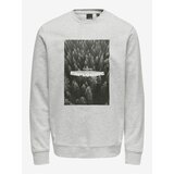 Only Light grey mens brindle sweatshirt & SONS Oren - Men Cijene