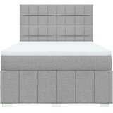 vidaXL Box spring postelja z vzmetnico svetlo siva 160x200 cm žamet | Shoptok.si