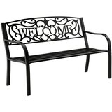  Vrtna metalna klupa s naslonom WELCOME - 127 cm | shoptok.hr