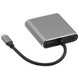  4u1 USB HUB, HDMI+USB-A+VGA i USB-C(PD) | ePonuda.com