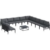 vidaXL Sjedeća garnitura za vrt 12 pcs Antracit Čelik | shoptok.hr