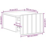  Noćni ormarić za montažu na zid 2 pcs Bijela 33 x 34 5 x 24 cm | shoptok.hr