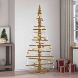 vidaXL Leseno božično drevo z stojalom Rjava 180 cm Trdna borovina | Shoptok.si