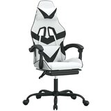  Okretna igraća stolica s osloncem bijelo-crna od umjetne kože | shoptok.hr