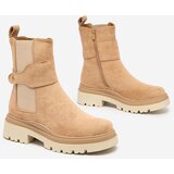 Resti Light brown women's boots with decorative strap Doasa | Shoptok.si