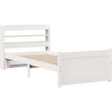  Okvir kreveta s uzglavljem bijeli 75x190 cm od borovine | shoptok.hr