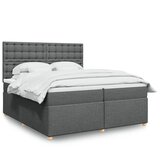  Krevet s oprugama i madracem tamnosivi 200 x 200 cm od tkanine | shoptok.hr