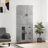 vidaXL Visoka komoda betonsko siva 69,5x34x180 cm inženirski les Cene
