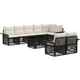  Sjedeća garnitura za vrt 9 kom. Crna i krem-bijela poliratan 100 x 55 x 73 cm | shoptok.hr