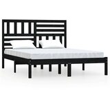 vidaXL okvir za krevet od masivne borovine crni 140 x 190 cm | shoptok.hr