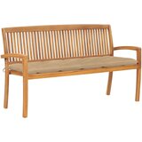 Složiva vrtna klupa s jastukom 159 cm od masovne tikovine | shoptok.hr