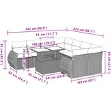  9-dijelni set vrtnih sofa s jastucima poliratan smeđi | shoptok.hr
