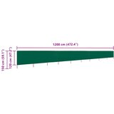  Vjetrobran s 9 panela od tkanine 1200 x 120 cm zeleni | Eponuda.com