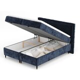 Maison de Rêve Temno modra boxspring postelja s prostorom za shranjevanje 160x200 cm Voyage – | Shoptok.si