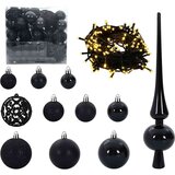 vidaXL Set božičnih okraskov med 300 LED 120 pcs Črna Plastika | Shoptok.si