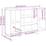  Kreveta Umjetnički hrast 120 x 30 x 75 cm Konstruirano drvo | shoptok.hr