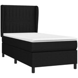  Box spring postelja z vzmetnico črna 90x200 cm blago, (20791231) | Shoptok.si