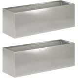  Vrtna saksija 2 kom. Srebrna 60 x 20 x 20 cm Nehrđajući čelik | shoptok.hr