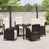 5-delni set za vrtne jedilnice Rjava poli ratan | Shoptok.si