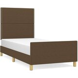  Posteljni okvir z vzglavjem temno rjav 90x200 cm blago, (20905420) | Shoptok.si