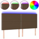  LED uzglavlje tamnosmeđe 200x5x118/128 cm od tkanine | shoptok.hr