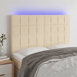 The Living Store LED posteljno vzglavje krem 144x5x118/128 cm blago - LED Vzglavje, (21659414) Cene