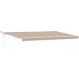 vidaXL avtomatska zložljiva tenda z LED Bež 500x350 cm, zamenjava tkanine za okvir 5x3,5 m Bež | Shoptok.si
