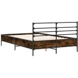  Okvir kreveta boja hrasta 120x200 cm konstruirano drvo i metal | shoptok.hr