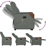 vidaXL Električni masažni naslanjač s funkcijo vstajanja temno siv | Shoptok.si