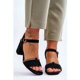 Kesi Women's Suede Sandals Low Heel Black Loredo Cene