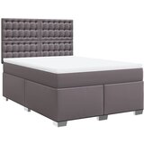 vidaXL Krevet s oprugama i madracem sivi 140x200 cm od umjetne kože | shoptok.hr