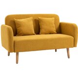Nesta 2-sedežna zofa Loveseat z blazinami, nastavljivi nasloni za noge, žametni poliester, pena, naravna+rumena, kompaktna zasnova, (5000493758) | Shoptok.si