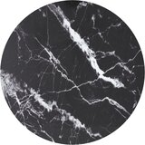 Stolna ploča crna Ø 70 x 0,8 cm staklena s mramornim uzorkom | shoptok.hr