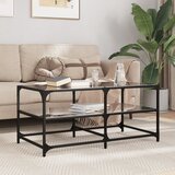  Stolić za kavu s crnom staklenom površinom 98,5x50x45 cm čelik | shoptok.hr
