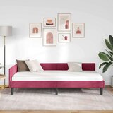 vidaXL Krevetni okvir sa kutnim dizajnom boja crnog vina 100 x 200 cm | shoptok.hr