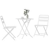 Bistro set za vrt 3 pcs Bijelo Čelik | Eponuda.com