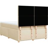  Boxspring - Krevet s oprugama i madracem krem 160x200 cm od tkanine - Krema 160 x 200 cm gumbi | shoptok.hr