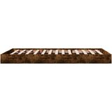 vidaXL Posteljni okvir dimljeni hrast 100x200 cm inženirski les | Shoptok.si