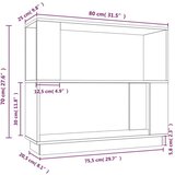 Ormarić za knjige / sobna pregrada 80 x 25 x 70 cm od borovine | shoptok.hr
