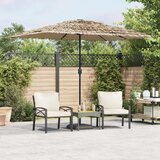 vidaXL Vrtni suncobran LED s čeličnom šipkom smeđi 300x200x250 cm | shoptok.hr