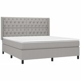 box spring s madracem LED svjetlosivi 160x200 cm tkanina | shoptok.hr