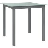 vidaXL Vrtna miza svetlo siva 80x80x74 cm aluminij in steklo, (20665597) Cene