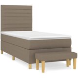Krevet s oprugama i madracem smeđesivi 80x200 cm od tkanine | shoptok.hr