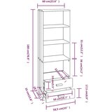  Visoka komoda HAMAR bijela 60 x 35 x 180 cm od masivne borovine | shoptok.hr