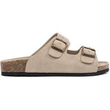 GOODIN Women's leather flip-flops beige | Shoptok.si